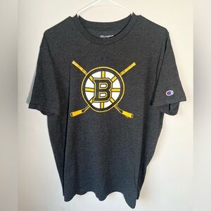 Boston Bruins Men’s T-Shirt Size XL Champion Brand | Gray Yellow READ